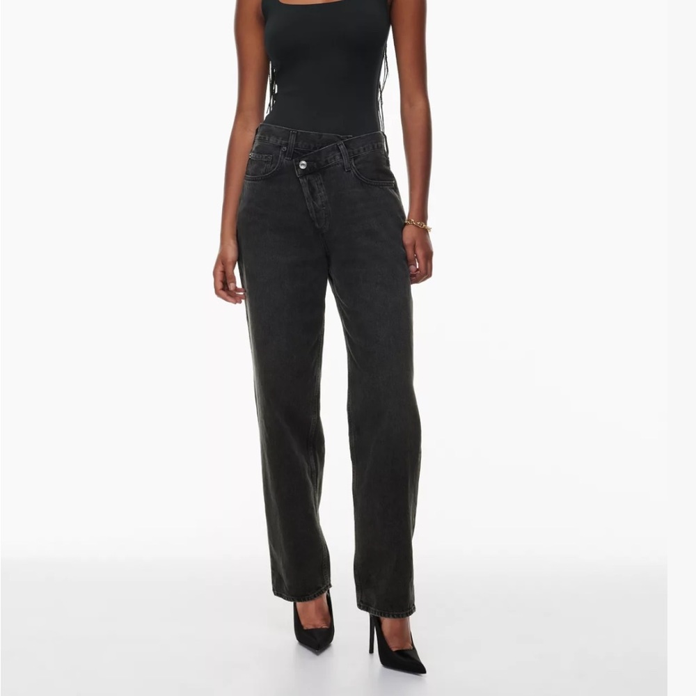 Agolde criss cross upsized jeans in black (shambles)